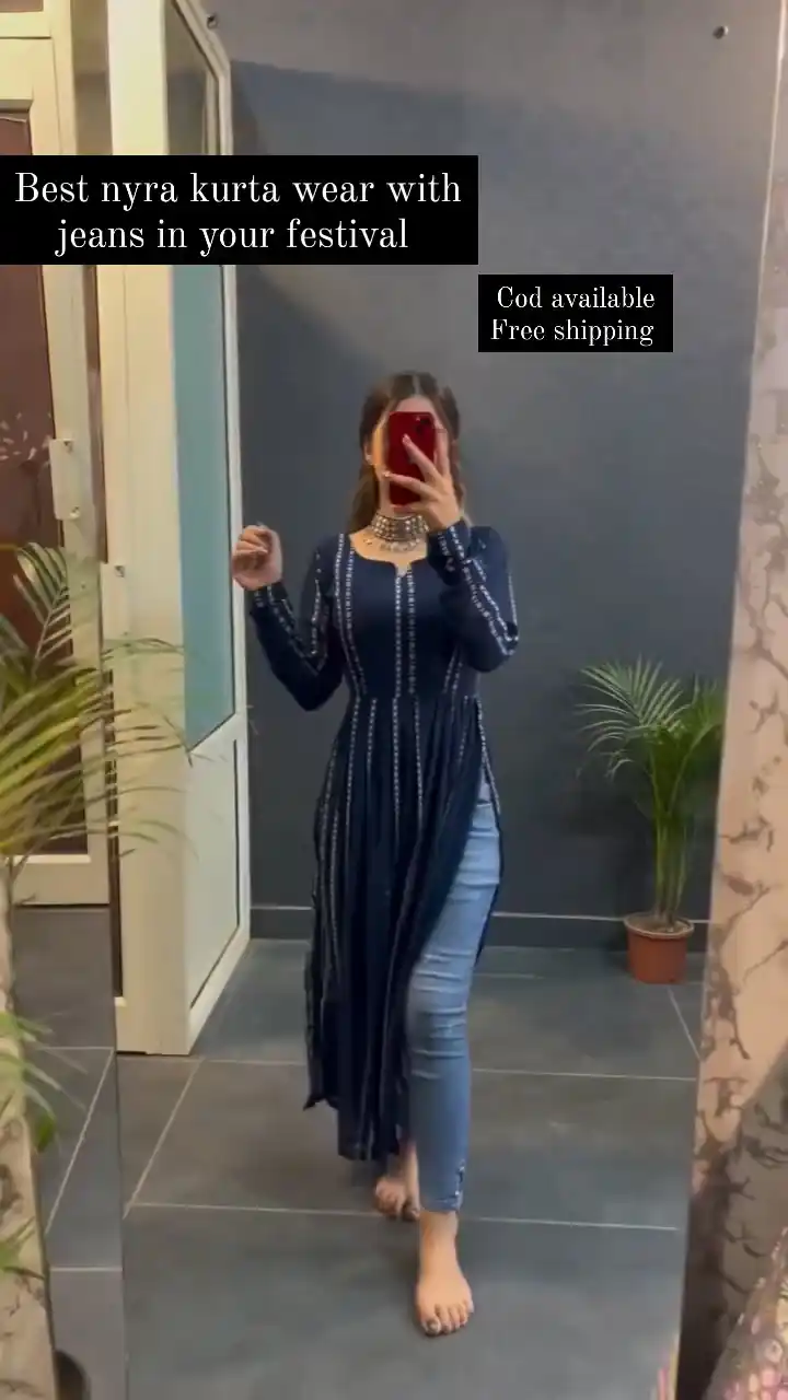 Blue Printed Nayra Cut Kurti.png